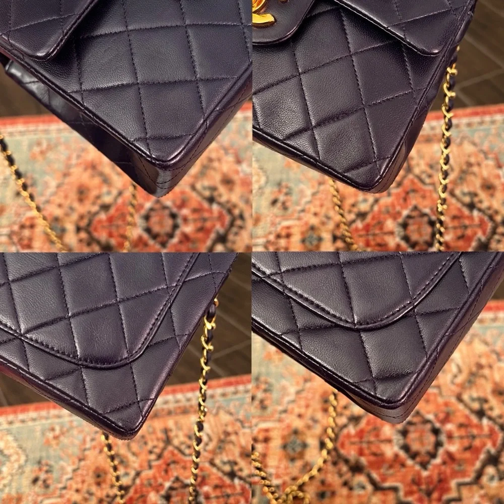 Chanel Classic Vintage Mini Square Dark Purple Flap Bag